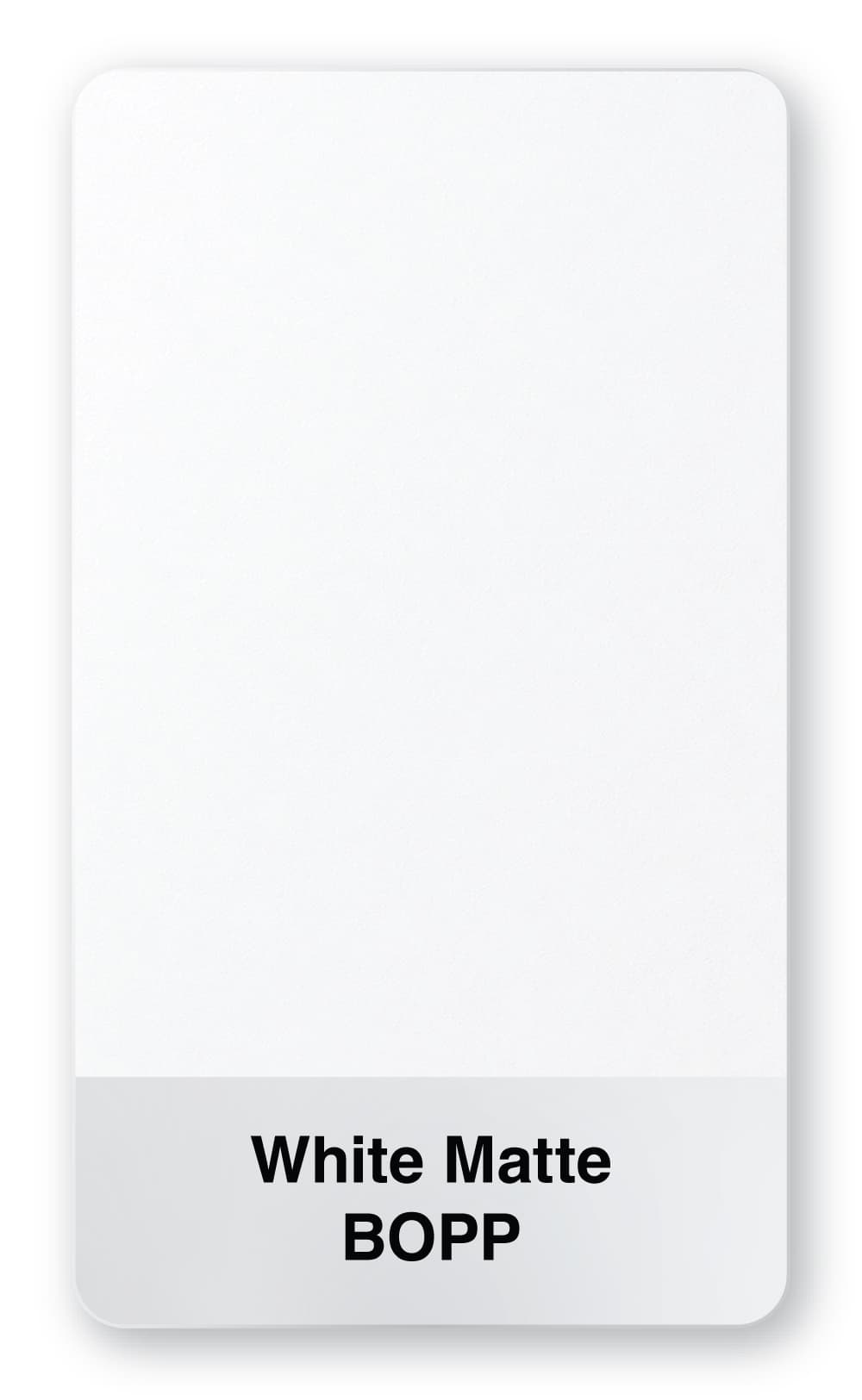 White Matte BOPP material sample